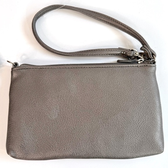 NICOLE MILLER NWT Gunmetal Grey Faux Leather Wristlet Wallet Combo NEW WITH TAGS - Picture 4 of 15